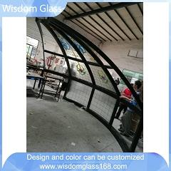 Curved Safety Tempered Laminated Glass Roof Skylight with Aluminum Frame Supplier in Guangdong