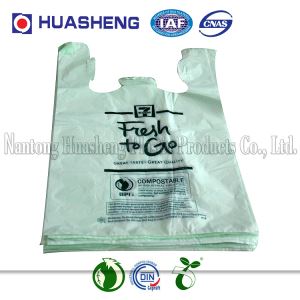 EN13432 and ASTM D6400 Certified Eco Friendly Biodegradable and Compostable T-shirt Shopping Bag