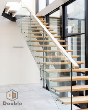 Prefinished Oak Wood Indoor Wooden Staircase Design