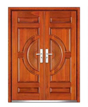 Double Door Leaf Exterior Wood Door(WX-SW-147)