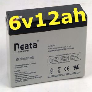 Rechargeable Sealed Lead Acid 6V 12Ah Distribution Control Electric Toys Miner Light Battery