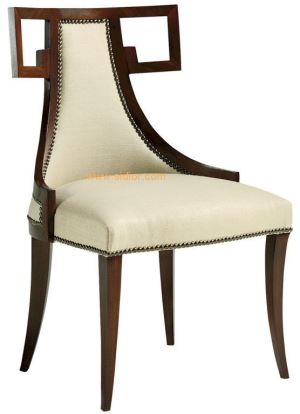Luxury Hotel Furniture Solid Wood Fabric Antique Chair