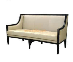 Restauran Furniture Wood Frame Fabric Lounge Lobby Sofa