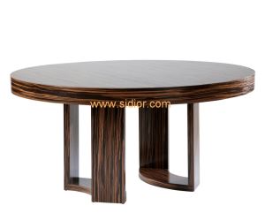 Restaurant Home Furniture Ebony Round Wooden Dining Table