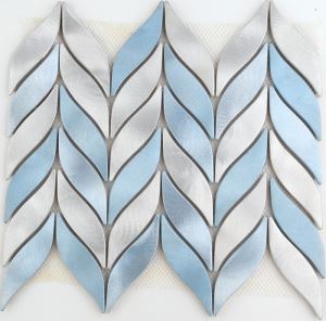 Amazing Leaf Shaped Fresh Blue Color Aluminum Mosaic Tiles with Sale Price