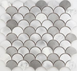 NEW Design Modern Scale-Shaped Aluminum Mix Marble Mosaic Tiles with Security Quality