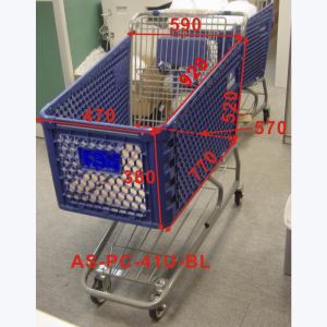 180L Standard Plastic Folding Shopping Cart