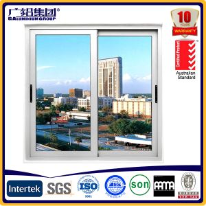 Economical 2 Tracks Aluminium Alloy Sliding Window with Single Glass and Fly Screen for Apartment and Hotel