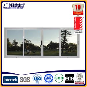 Thermal Break 3 Tracks Aluminium Sliding Window with Double Glass and Fixed Panel for Villa and Balcony Quotation
