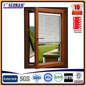 Hot Sale Aluminium Alloy Blinds Opening Window with Magnetic Control