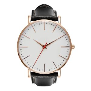 Personalized Luxury Stainless Steel Quartz Movement Wrist Watch with Leather Band