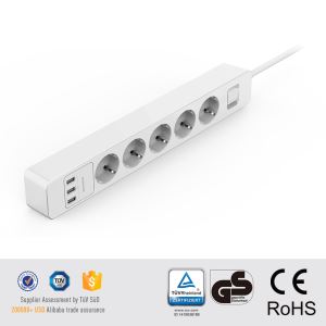 5 AC Outlets Ports Power Smart Socket Surge Protector with USB