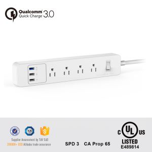 American 4 Outlet Power Strip OEM Surge Protector with 3 USB Standard Grounding Extension Socket