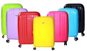 Tourist Super Stong PP Shell Trolley Luggage Suitcase Cabin Set With Explosion-proof Zipper