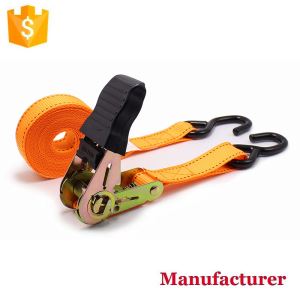1" 25mm Small Light Duty Rubber Handle Ratchet Cargo Lashing Straps Tie Down Belt with S Hooks