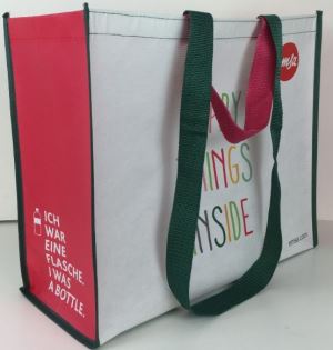 Promotional Market Recycled RPET Woven Shopping Bag with Double Handles