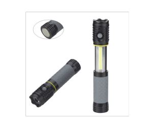 2 in 1 Aluminum LED + COB High Power Extendable Work Light Flashlight Torch with Magnetic Base
