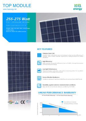 Poly 260W Solar Panel CE TUV Certificates