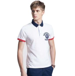Custom Made 100% Cotton Casual Men's Contrast Polo Shirt With Embroidery Logo