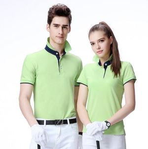 Dry Fit Light Weight 180gsm Eyelet Lime Green Couple Golf Polo Shirt