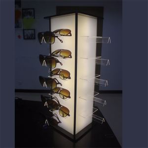 Wooden and Acrylic Sunglasses Display Cabinet with LED Lights