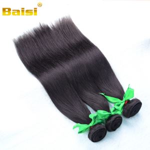 Baisi Factory 100% Unprocessed Brazilian Straight VIRGIN Human Hair, 8-40inch, 1B Natural Black Color, Wholesale Accepted