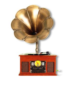 Vintage Wooden Portable USB Gramophone Record Player Vinyl Turntables for sale