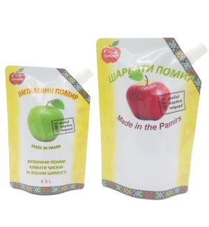 Spout Stand Up Pouch For Apple Juice Laminated Packaging