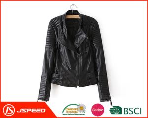 Spring Women OEM Manufacturers Custom Pu Leather Jacket
