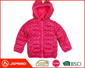 Cute Printed Girls Hooded Quilted Jacket Made in China