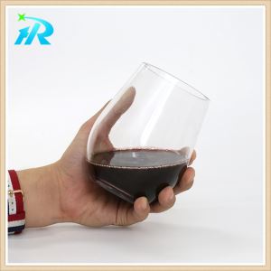 Non-Breakable Stemless Outdoor Hotel Camping Plastic Red Wine Glasses