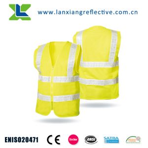 High Visibility Solid Fabric Economy Safety Vest with PVC Tape