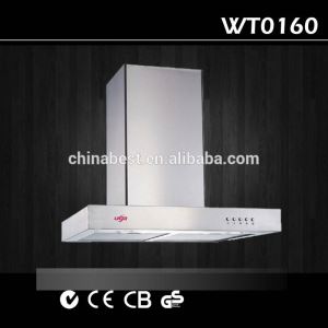 60 70 and 90cm Stainless Steel and Black Wall Mounted T-Box Hood