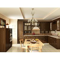 Wood Grain Shaker Style Thermofoil PVC Kitchen Cabinets