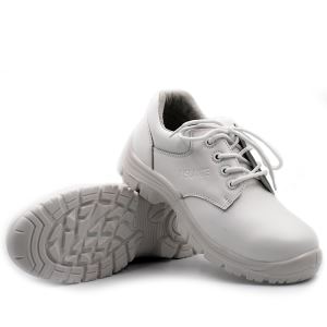 White Microfiber Anti-static Action Working Safety Shoe