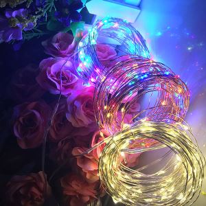 33ft 100 LED String Lights Dimmable With Remote Control, Waterproof Christmas Decorative Lights For Bedroom, Patio, Garden, Gate, Yard, Parties, Wedding