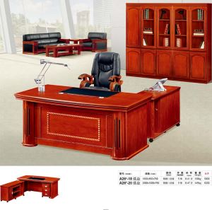 MDF with Veneer Round Leg Office Table