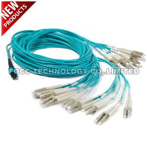 3.0mm 24 Cores MTP-LC Multimode OM3 Breakout Optical Cable Used to Interconnect Cassette