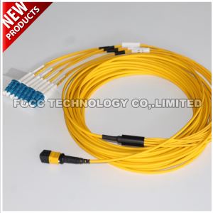 Method B 3.0mm Low Loss MPO-12LC Hybrid Singlemode Yellow Patch Cord Cabling