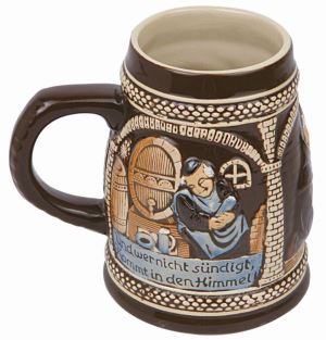 Germany Munich Stoneware Raised Relief Ceramic Beer Stein without Lid
