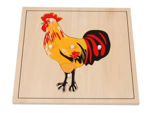 Montessori Educational Animal Puzzle for 3D Wooden Rooster Puzzle