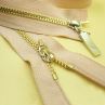 Two Way Open Ended Metal 3# Zipper with Shiny Gold Teeth for Clothing for Dress Zips