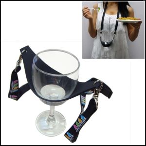 Silicon Glass Holder Polyester Neck Lanyard