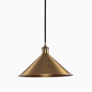 Round Antique Brass Metal Industrial Pendant Lamp For Restaurant