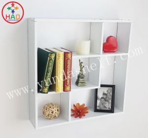 HAO Display Squares Wooden Shelves With 5 Opening Interlocking Wall Mounted Wall Storage Shelf Wall Bookshelves Large Size.
