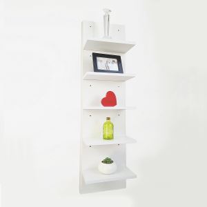 HAO 5 Tiers Spine Floating Wall Shelves,Wide Column Shelf,Mounted Book Shelves White