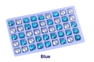 Blue Sew-on Rhinestones 10mm flower crystals beads