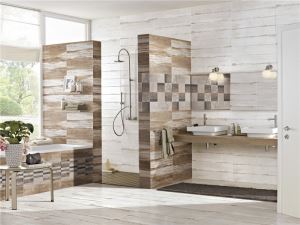 New Designs Mamba Series Natural Porcelian Wood Floor and Wall Tiles Light White /light Brown Color 15X60 CM
