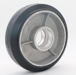 Aluminum Core Black Rubber Pallet Truck Wheel 180x50mm