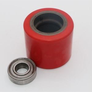 Cast Iron Red PU Roller Wheel For Pallet Truck